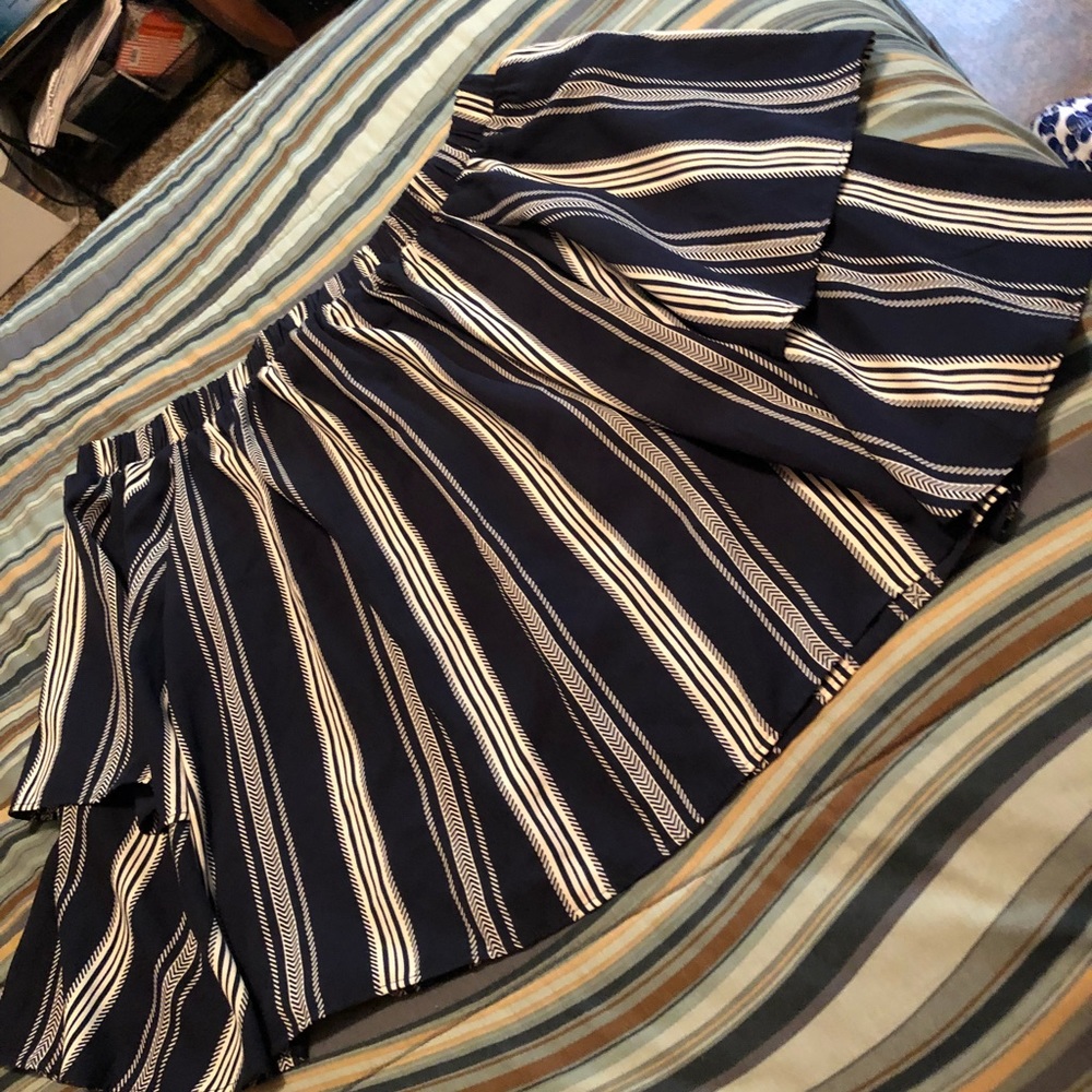 Blue and white blouse